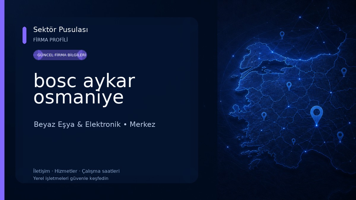 bosc aykar osmaniye Beyaz Eşya & Elektronik