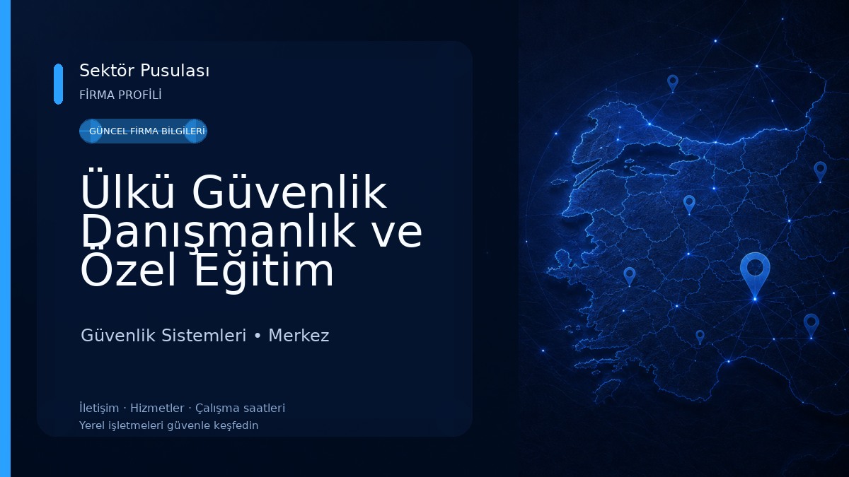 Ülkü Güvenlik Danışmanlık ve Özel Eğitim Hizmetleri Limited Şirketi Güvenlik Sistemleri